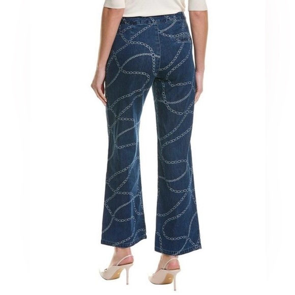 J.McLaughlin Women’s Everly Bashford Chain Wide Leg Jean Blue Trouser Style 4 - Picture 2 of 14